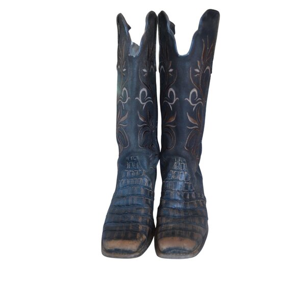 Twisted X Men's Leather Embroidered Cowboy Western Square Toe Boots Size 7 Worn - Picture 3 of 8